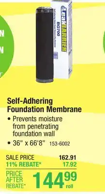 Menards LeakBarrier BG700 Self-Adhering 36 X 66' 8 Foundation Membrane (200 sq ft) offer