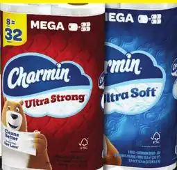 Menards Charmin Ultra Strong or Ultra Soft Toilet Paper - 8 Mega Rolls offer