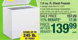 Menards Criterion 7.0 cu.ft. White Manual Defrost Chest Freezer offer