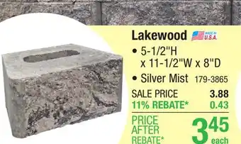 Menards 5-1/2 x 11-1/2 True Definition Silver Mist Lakewood Retaining Wall Block offer