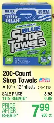 Menards ToolBox Blue Rags Shop Towels - 200 Count offer