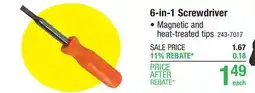 Menards Tool Shop 6-in-1 Multi-Bit Screwdriver offer