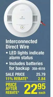 Menards Kidde 9th Edition Detect Series Direct Wire Smoke Alarm, Interconnectable with AA Battery Backup offer