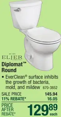 Menards Eljer Diplomat 2-Piece White Standard Height Round Toilet offer
