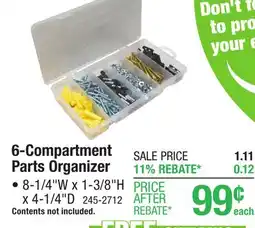 Menards Max Energy 6-Compartment Small Parts Organizer offer