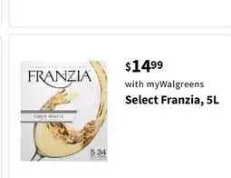 Walgreens Select Franzia, 5L offer