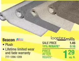 Menards Looptex Mills Beacon Slate Plush Carpet 12 ft. Wide offer