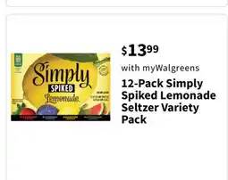 Walgreens 12-Pack Simply Spiked Lemonade Seltzer Variety Pack offer
