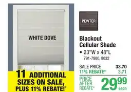 Menards Window Images White Dove Blackout Cordless Cellular Shade - 23W x 48L offer