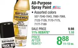 Menards Rust-Oleum Universal Metallic Rustic Mist All-Purpose Spray Paint - 11 oz offer