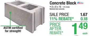 Menards 8 x 8 x 16 Regular Construction Block offer