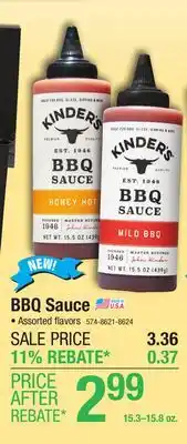 Menards Kinder's Mild BBQ Sauce - 15.5 oz offer