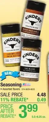 Menards Kinder's The Blend Seasoning - 6.25 oz offer