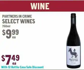 New Seasons Market Partners In Crime Select Wines offer