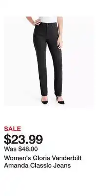 Kohl's Women's Gloria Vanderbilt Amanda Classic Jeans offer