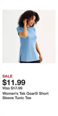 Kohl's Women's Tek Gear Short Sleeve Tunic Tee offer