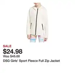 Dick's Sporting Goods DSG Girls' Sport Fleece Full Zip Jacket offer