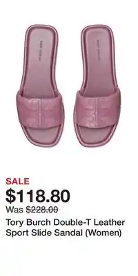 Nordstrom Tory Burch Double-T Leather Sport Slide Sandal (Women) offer