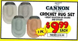 Ollie's CANNON 2 PK. CROCHET RUG SET offer