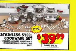 Ollie's MOHAWK 52 PC. STAINLESS STEEL COOKWARE SET offer