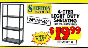 Ollie's STEELTON TOOLS 24 X 12 X 48 4-TIER LIGHT DUTY SHELVING offer