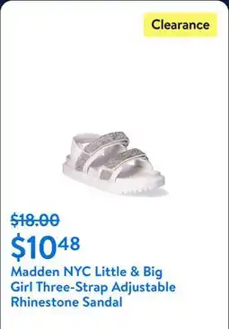 Walmart Madden NYC Little & Big Girl Three-Strap Adjustable Rhinestone Sandal offer