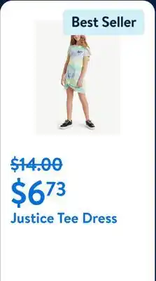 Walmart Justice Tee Dress offer