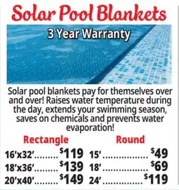 Ocean State Job Lot Solar Pool Blankets offer