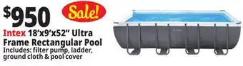 Ocean State Job Lot Intex 18' x 9' x 52 Ultra Frame Pool Set offer