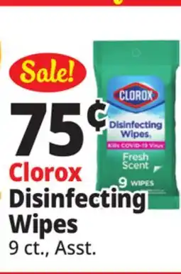 Ocean State Job Lot Clorox Crisp Lemon Disinfecting Wipes 9 Count offer