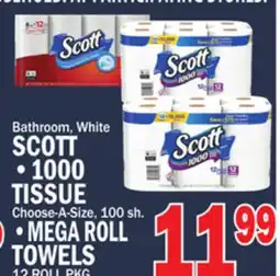 C Town SCOTT TISSUE •MEGA ROLL TOWELS offer