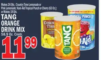 C Town TANG ORANGE DRINK MIX 58.9 Oz. Cnstr offer