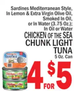 C Town CHICKEN OF THE SEA CHUNK LIGHT TUNA, 5 Oz. Can offer