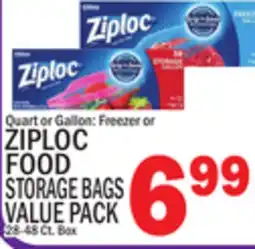 C Town ZIPLOC FOOD STORAGE BAGS VALUE PACK offer