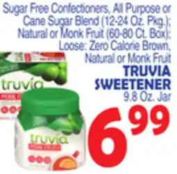 Bravo Supermarkets TRUVIA SWEETENER 9.8 Oz. Jar offer