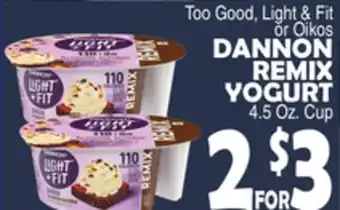 Bravo Supermarkets DANNON REMIX YOGURT offer