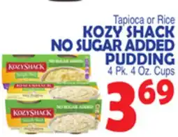 Bravo Supermarkets KOZY SHACK NO SUGAR ADDED PUDDING offer