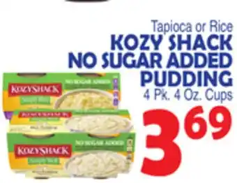 Bravo Supermarkets KOZY SHACK NO SUGAR ADDED PUDDING offer
