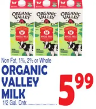 Bravo Supermarkets ORGANIC VALLEY MILK offer