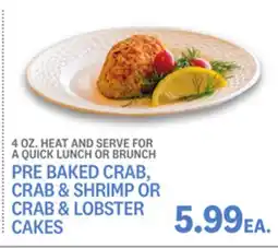 Kings Food Markets PRE BAKED CRAB, CRAB & SHRIMP OR CRAB & LOBSTER CAKES offer