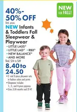 Boscov's NEW Infants Toddlers Fall Sleepwear Playwear offer