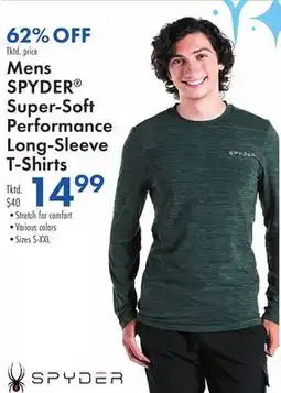 Boscov's Mens SPYDER Super-Soft Performance Long-Sleeve T-Shirts offer