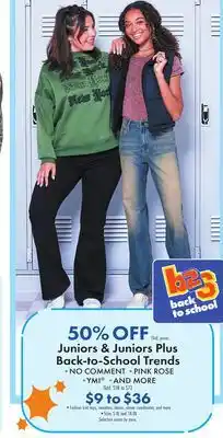 Boscov's Juniors & Juniors Plus Back-to-School Trends offer