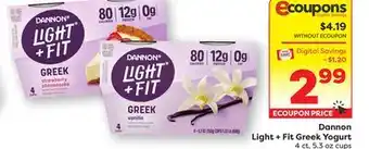 Weis Markets Dannon Light + Fit Greek Yogurt offer