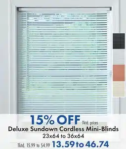 Boscov's Deluxe Sundown Cordless Mini-Blinds offer