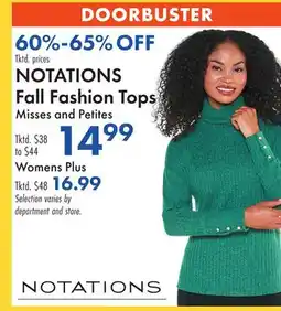 Boscov's NOTATIONS Fall Fashion Tops offer