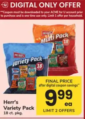 ACME Herr's Variety Pack offer