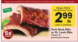 ACME Pork Back Ribs or St. Louis Ribs offer