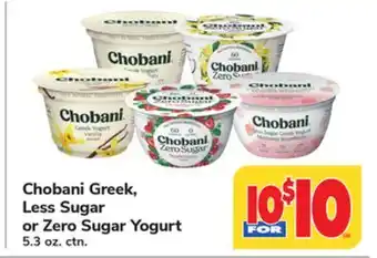 ACME Chobani Greek, Less Sugar or Zero Sugar Yogurt offer