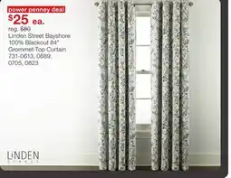 JC Penney Linden Street Bayshore 100% Blackout 84 Grommet-Top Curtain offer